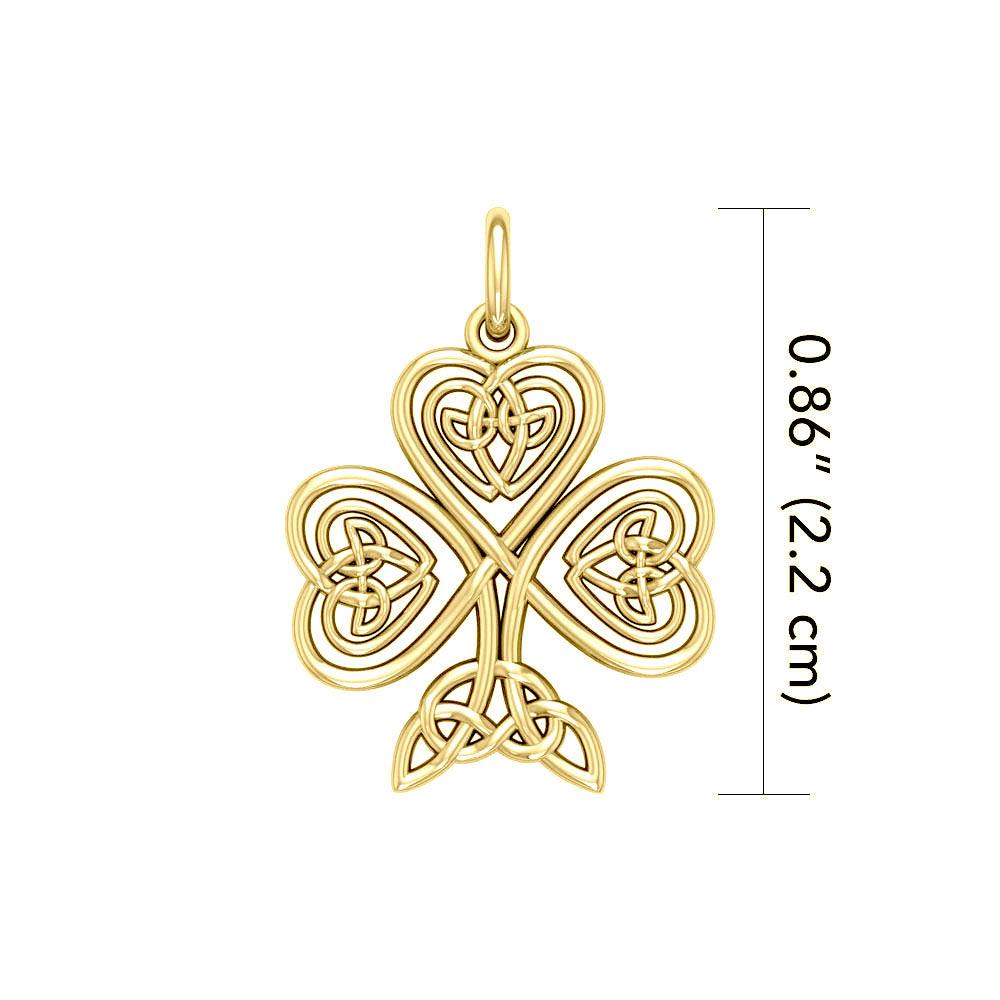 Celtic Knotwork Shamrock Vermeil Plate on Silver Charm by Courtney Davis VTC1083 - Jewelry
