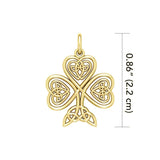 Celtic Knotwork Shamrock Vermeil Plate on Silver Charm by Courtney Davis VTC1083 - Jewelry