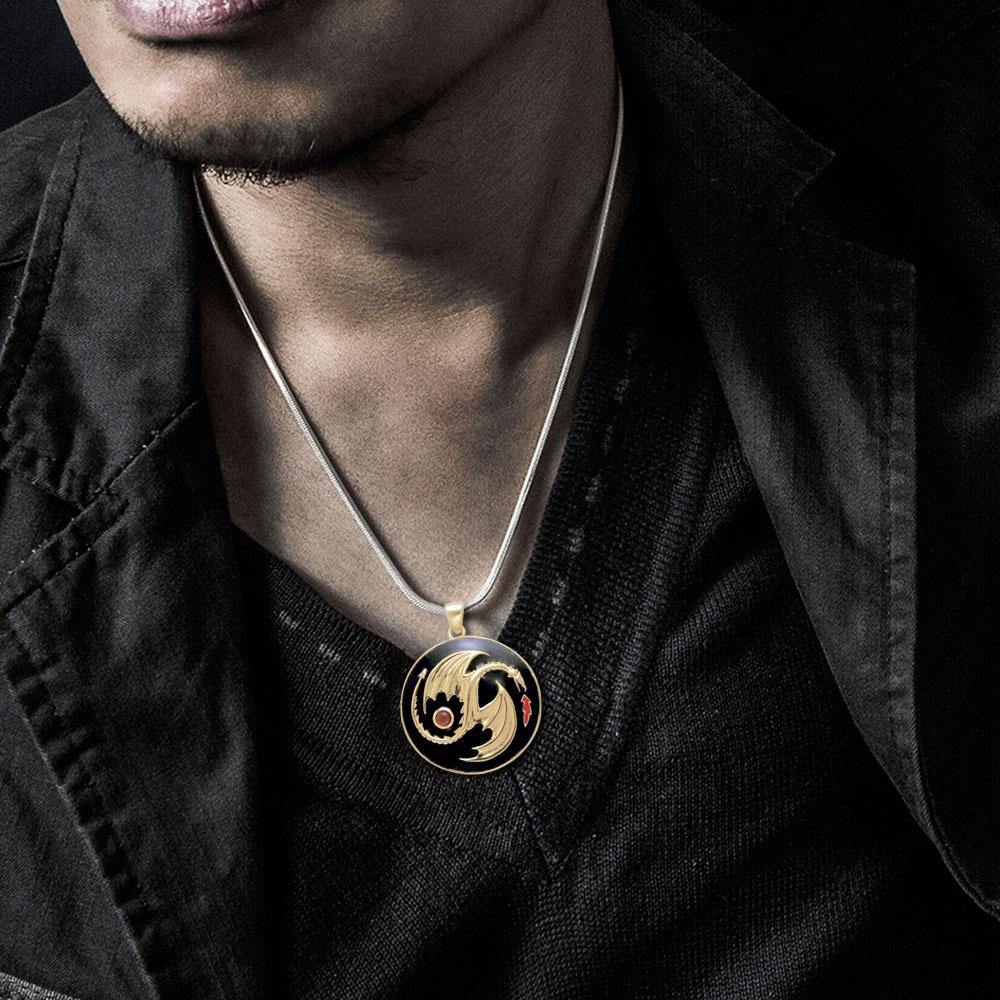Yin Yang Dragon Gold Vermeil Pendant by Oberon Zell VTP3207 - Jewelry