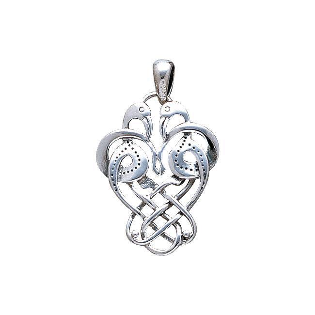 Celtic Knotwork Birds Silver Pendant WP009 - Jewelry