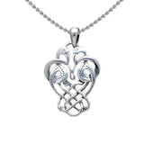 Celtic Knotwork Birds Silver Pendant WP009 - Jewelry