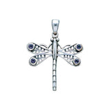 Dragonfly Sterling Silver Pendant with Gemstone WP024 - Jewelry