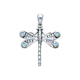 Dragonfly Sterling Silver Pendant with Gemstone WP024 - Jewelry