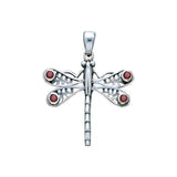 Dragonfly Sterling Silver Pendant with Gemstone WP024 - Jewelry