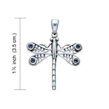 Dragonfly Sterling Silver Pendant with Gemstone WP024 - Jewelry