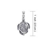 Moveable Turtle Sterling Silver Pendant WP032 - Jewelry