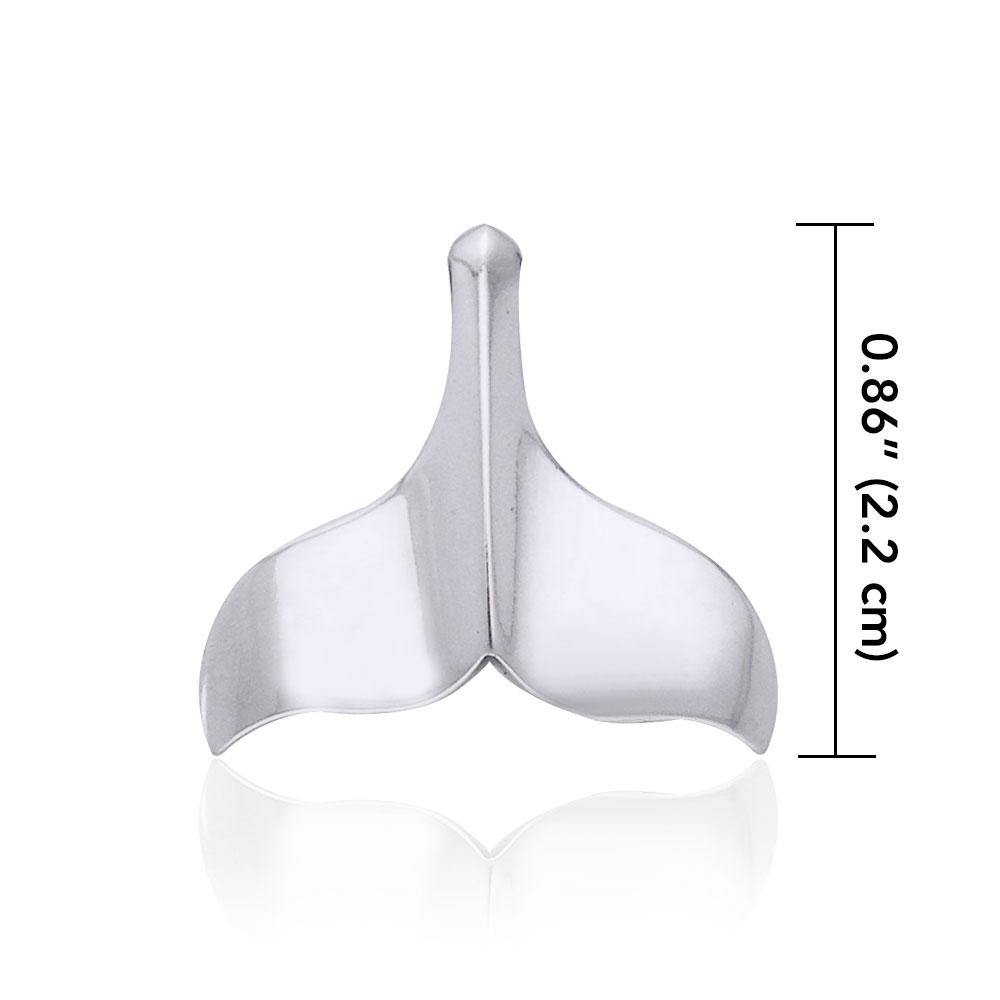 Whale Tail Sterling Silver Pendant WP034 - Jewelry
