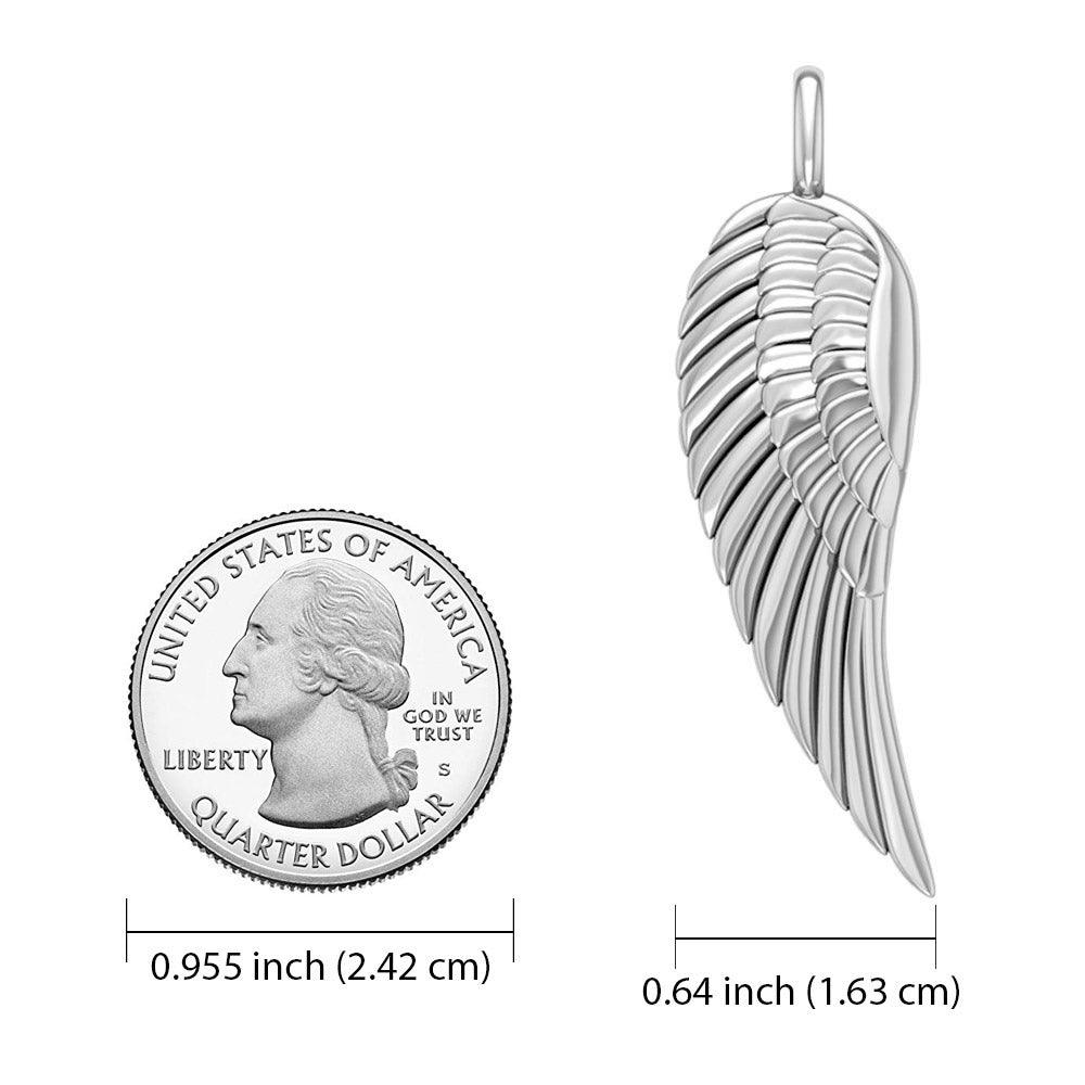 Angel Wing 14K White Gold Pendant WPD2932 - Jewelry