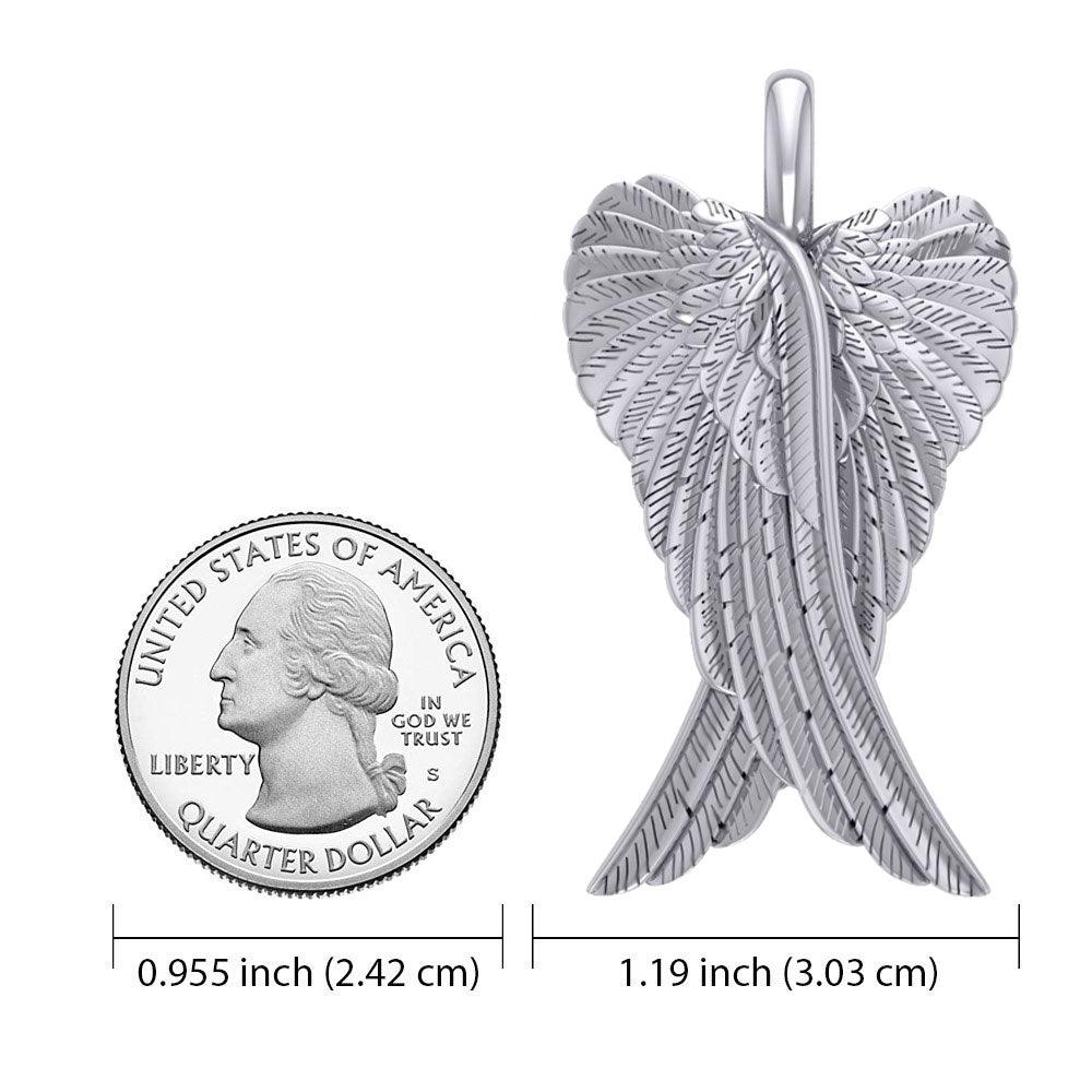 Angel Wings 14K White Gold Pendant WPD2933 - Jewelry