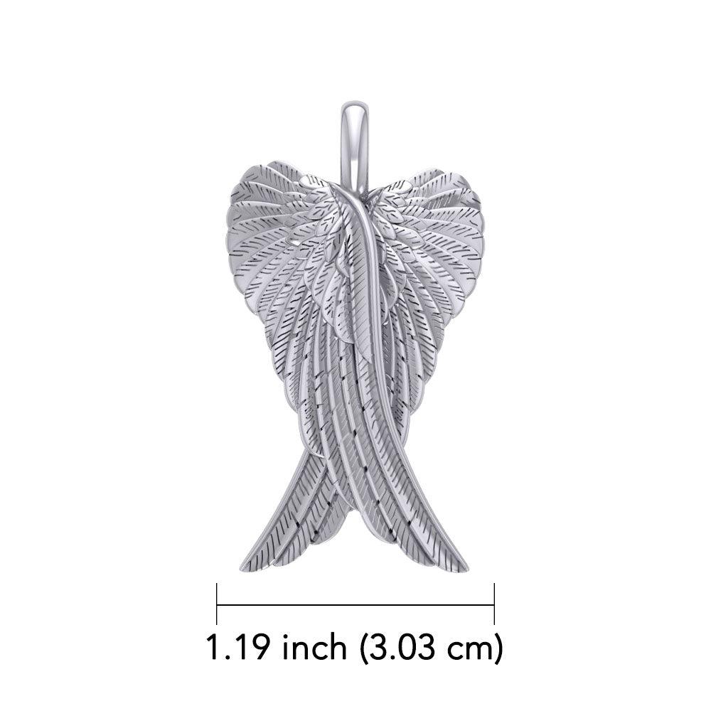 Angel Wings 14K White Gold Pendant WPD2933 - Jewelry