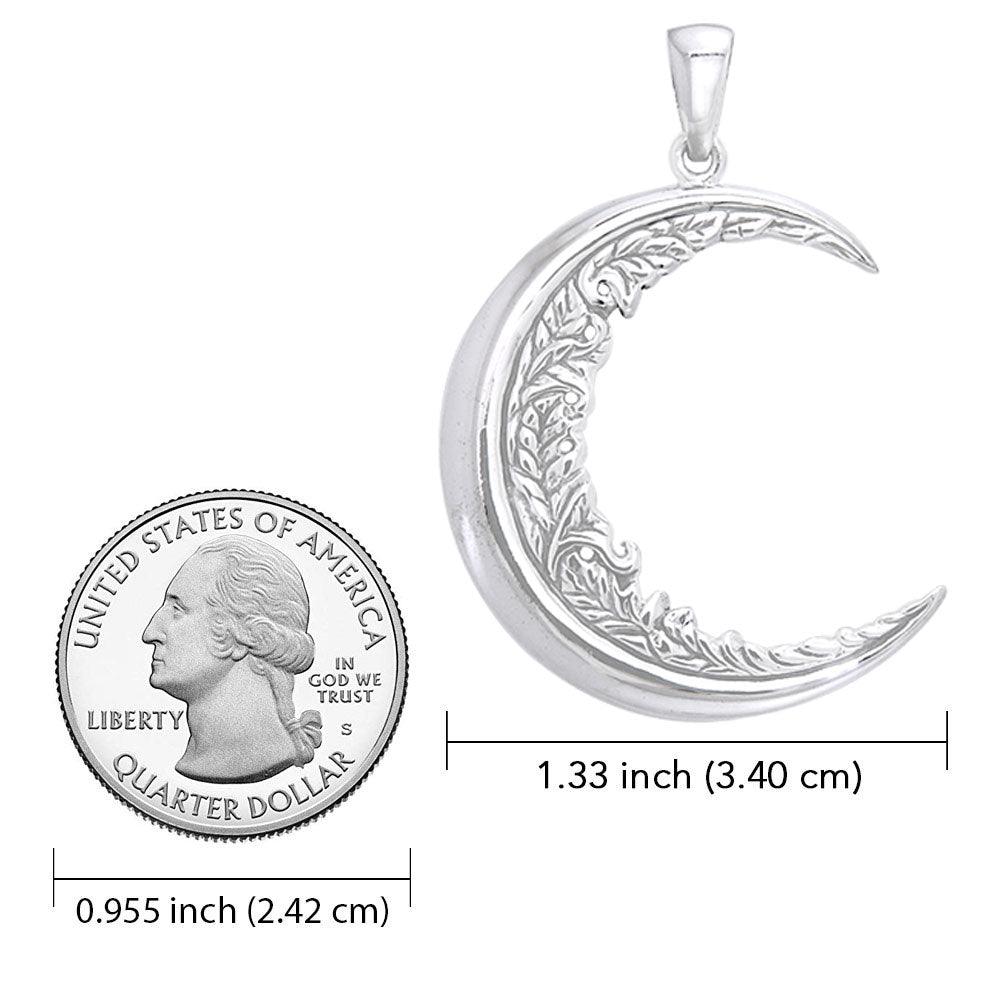 Moon Vines 14K White Gold Pendant WPD3347 - Jewelry