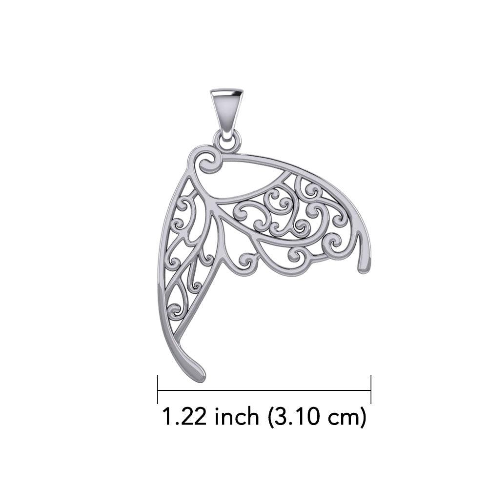 Butterfly Wing 14K White Gold Pendant WPD3586 - Jewelry
