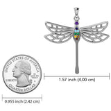 Lovely Spiritual Chakra Dragonfly 14K White Gold Pendant WPD4214 - Jewelry