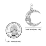 Celtic Moon God 14K White Gold Pendant WPD4327 - Jewelry