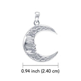 Celtic Moon God 14K White Gold Pendant WPD4327 - Jewelry