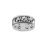 Uncovering the Natural Sense of Masonry in 14K White Gold Spinner Ring WRI1616 - Jewelry