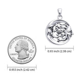 Moon Sun Stars And Planet 14K White Gold Pendant WTP3137 - Jewelry