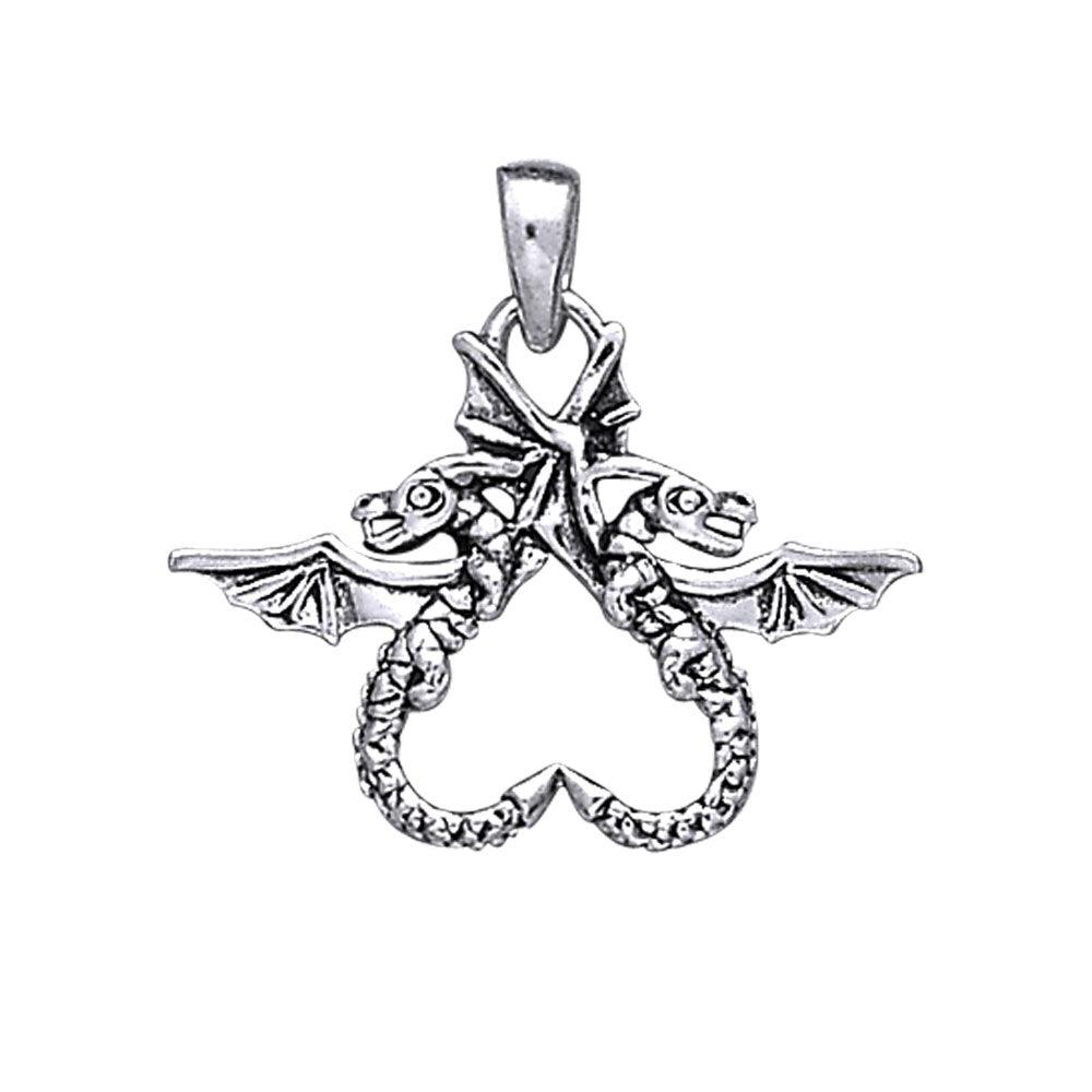 Dragon’s power of two ~ 14K White Gold Jewelry Pendant WTP896 - Jewelry
