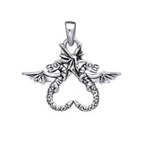 Dragon’s power of two ~ 14K White Gold Jewelry Pendant WTP896 - Jewelry