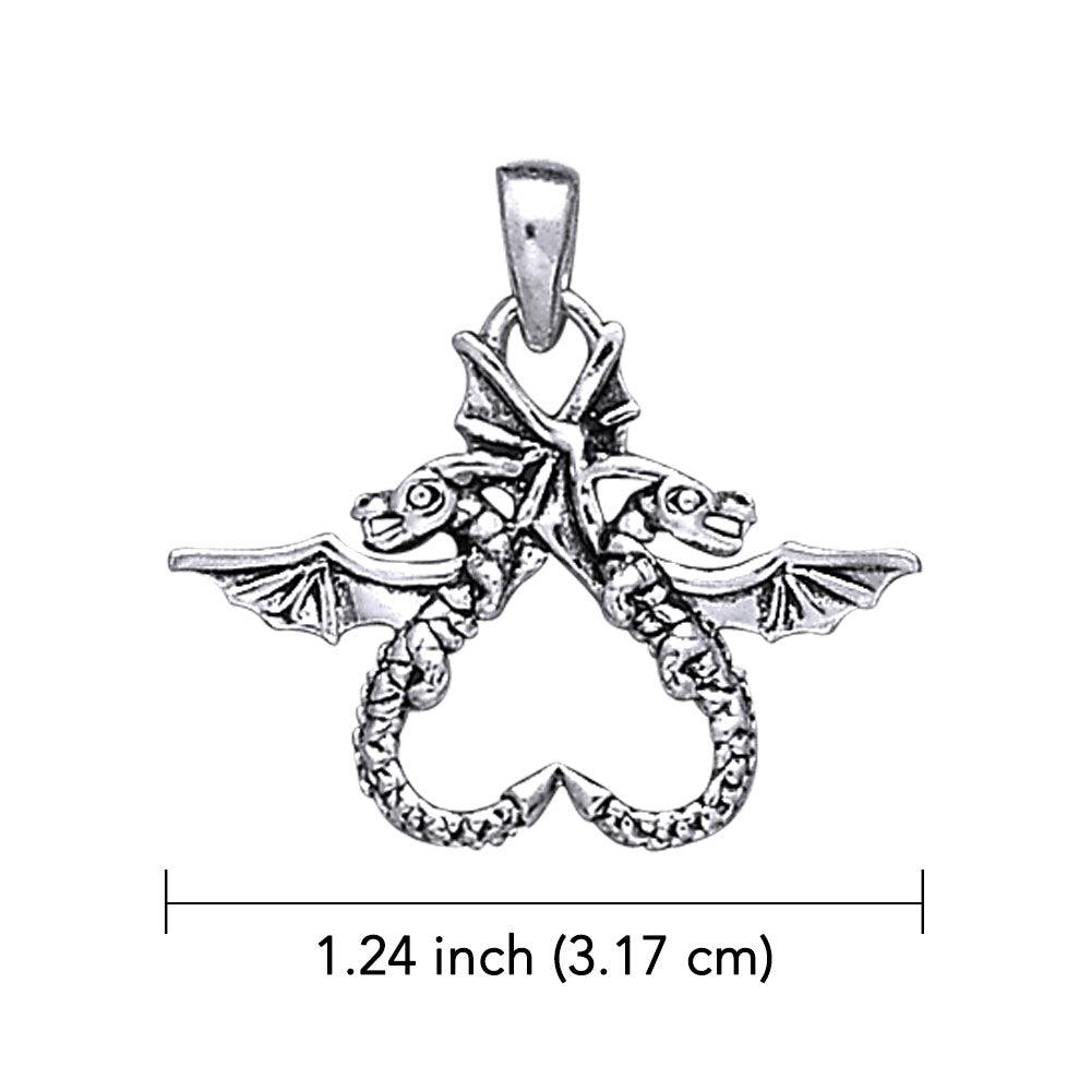 Dragon’s power of two ~ 14K White Gold Jewelry Pendant WTP896 - Jewelry