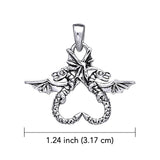 Dragon’s power of two ~ 14K White Gold Jewelry Pendant WTP896 - Jewelry