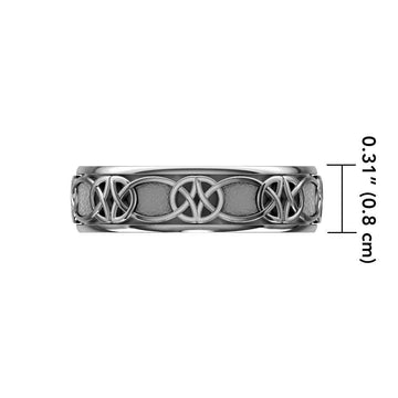 Celtic Knotwork 14K White Gold Spinner Ring WTR1685 - Jewelry