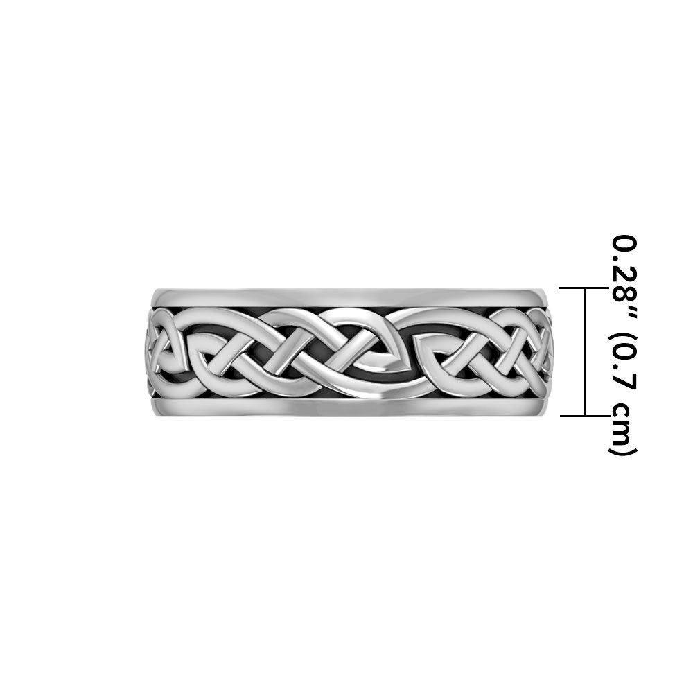 Celtic Knotwork 14K White Gold Spinner Ring WTR1757 - Jewelry