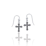 Silver Medieval Cross Earrings and Marcasite JE021 - Jewelry