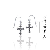 Silver Medieval Cross Earrings and Marcasite JE021 - Jewelry