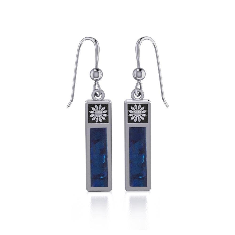 Flower Rectangle Cabochon Earrings JE266 - Jewelry