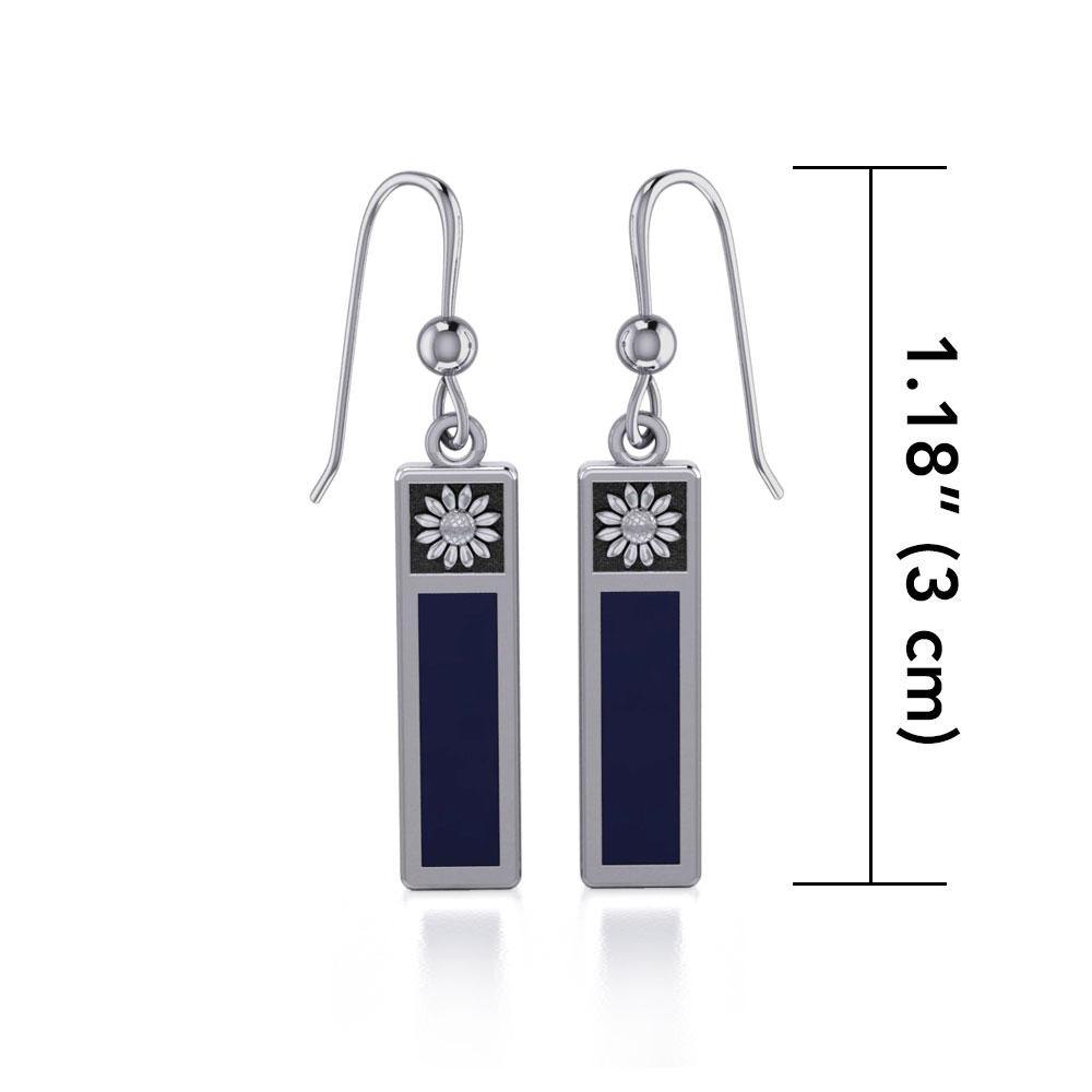 Flower Rectangle Cabochon Earrings JE266 - Jewelry