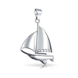 Enjoy sailing ~ Sterling Silver Sailboat Pendant JP065