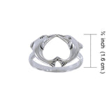 Love Dolphins Silver Ring JR186 - Jewelry