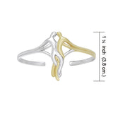 Venus and Mars Silver and Gold Accent Cuff Bangle MBA041 - Jewelry