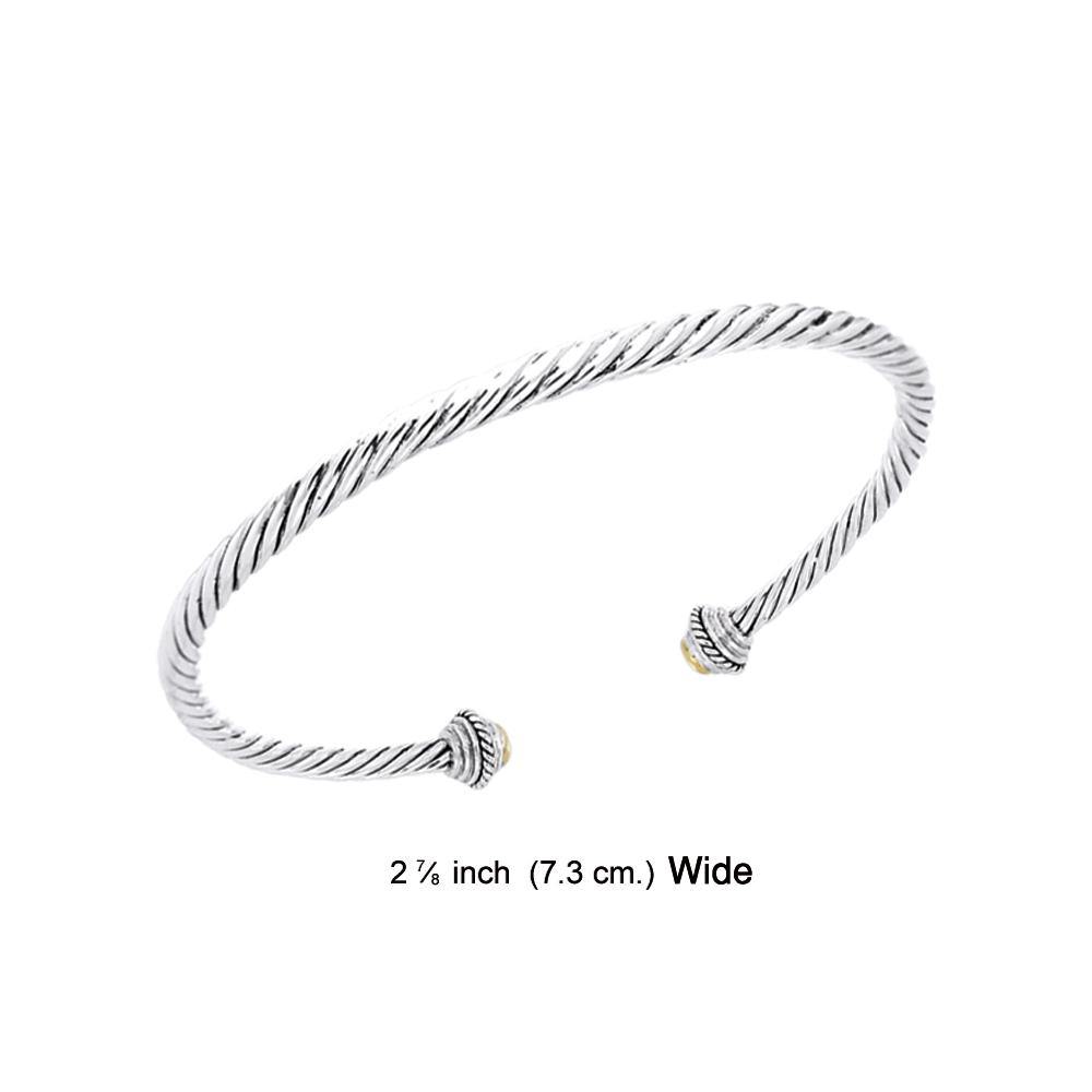 Silver and Gold Bead Cuff Bracelet MBA071 - Jewelry