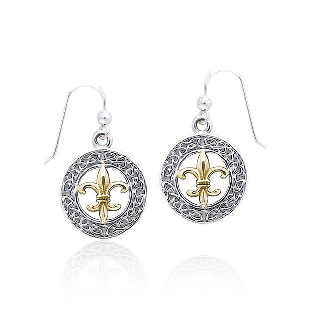 Celtic Knotwork Fleur De Lis Earrings MER113 - Jewelry