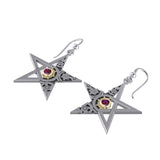 Pentacle Steampunk Silver and Gold Earrings MER1353 - Jewelry