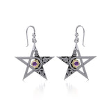 Pentacle Steampunk Silver and Gold Earrings MER1353 - Jewelry