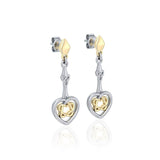 Celtic Heart Sterling Silver and 14K Gold Accent Post Earrings MER1676