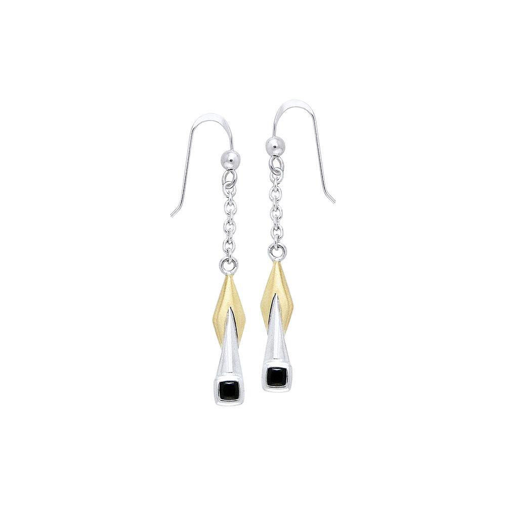 Blaque Silver & Gold Pendant Earrings MER399 - Jewelry