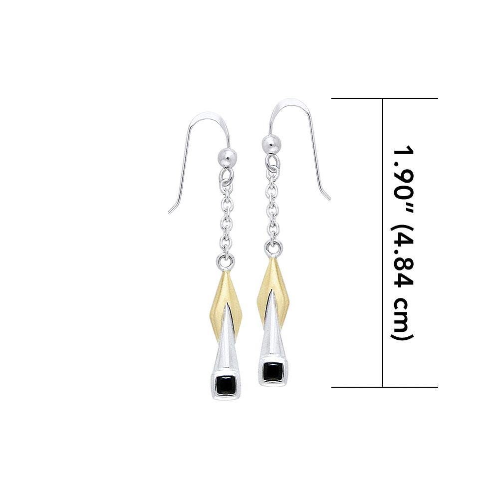 Blaque Silver & Gold Pendant Earrings MER399 - Jewelry