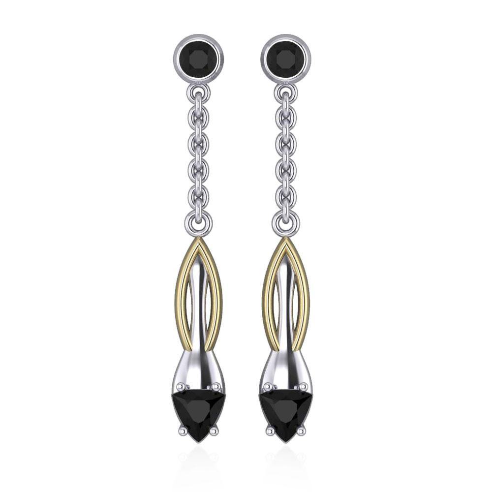Blaque Silver & Gold Earrings with Gemstones MER408 - Jewelry