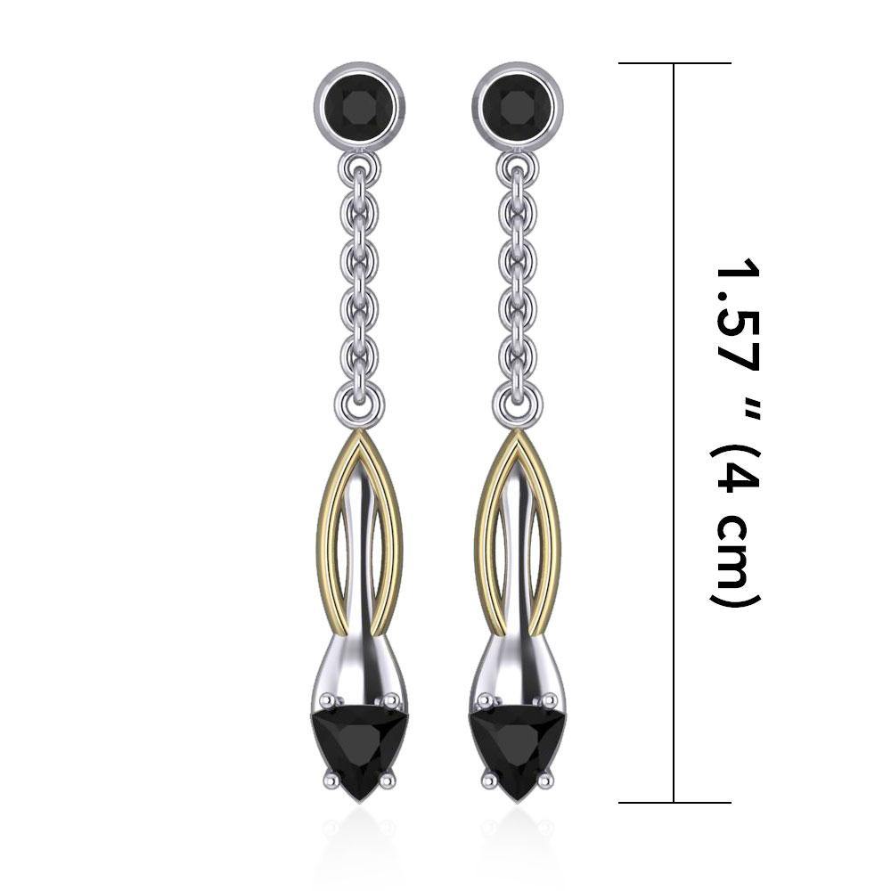 Blaque Silver & Gold Earrings with Gemstones MER408 - Jewelry