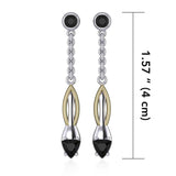 Blaque Silver & Gold Earrings with Gemstones MER408 - Jewelry