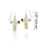 Venus and Mars with Gems Silver and Gold Earrings MER506 - Jewelry