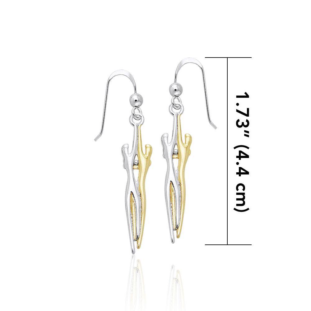 Venus and Mars Gold and Silver Earrings MER507 - Jewelry