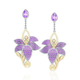 Dancing Lotus Silver and 18K Gold Accent Earrings MER520