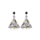 Celtic Trinity Knot Silver and Gold Earrings MER704 - Jewelry