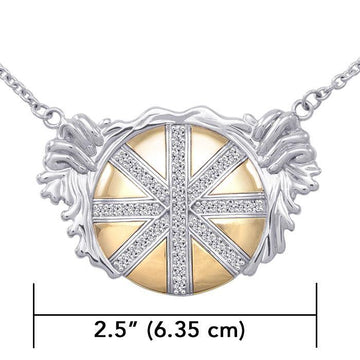 Dali-inspired fine Sterling Silver and Gold Accented Necklace with Gemstone MNC139 - Jewelry