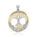 Behold the Magnificent Tree of Life ~ Sterling Silver and 14K Gold Accent Pendant MPD3544